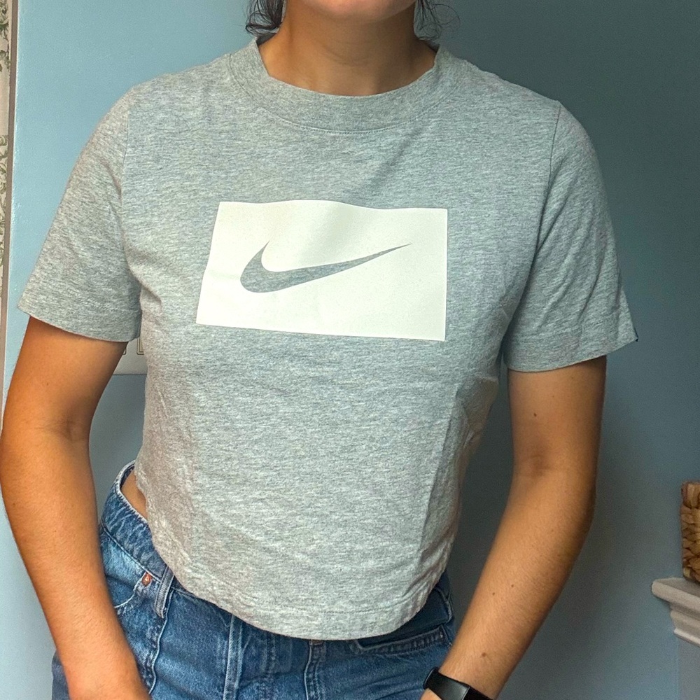 Gray Nike Crop Top